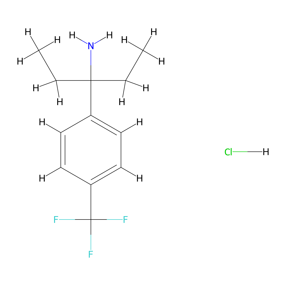 3-[4-(Trifluoromethyl)phenyl]pentan-3-amine hydrochloride molecular structure, CAS 667916-89-4