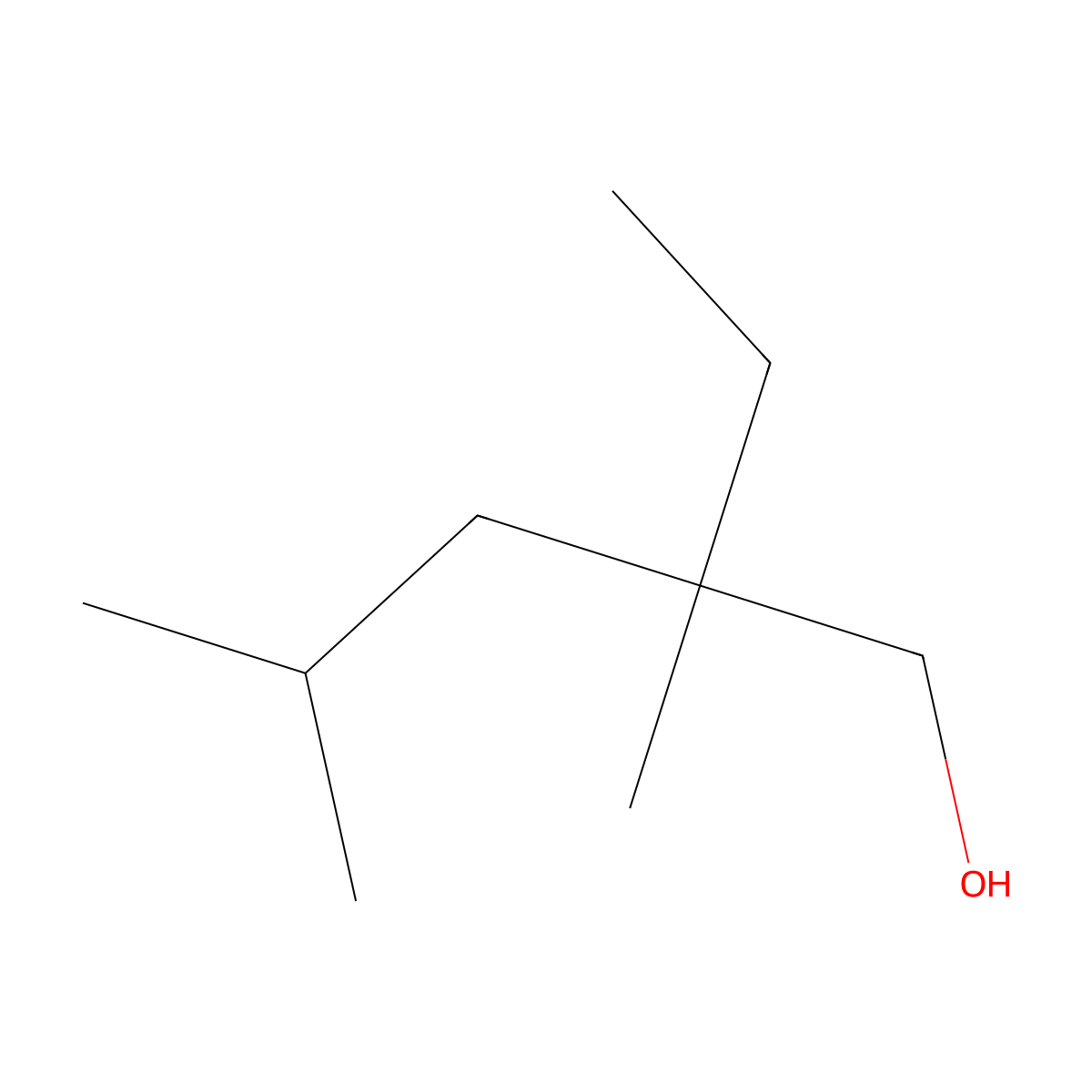 2-Ethyl-2,4-dimethylpentan-1-ol molecular structure, CAS 66793-98-4