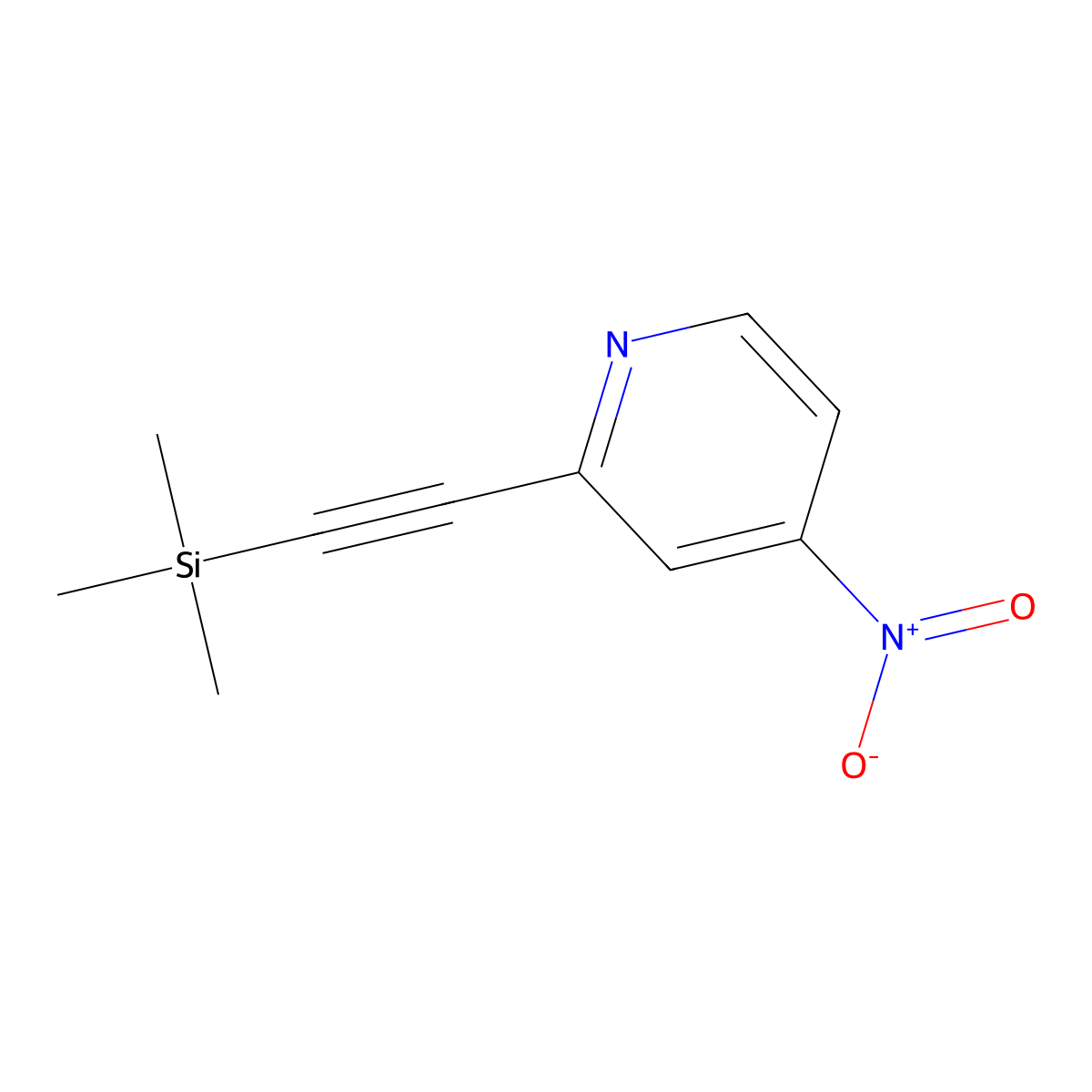 4-Nitro-2-((trimethylsilyl)ethynyl)pyridine molecular structure, CAS 667932-20-9