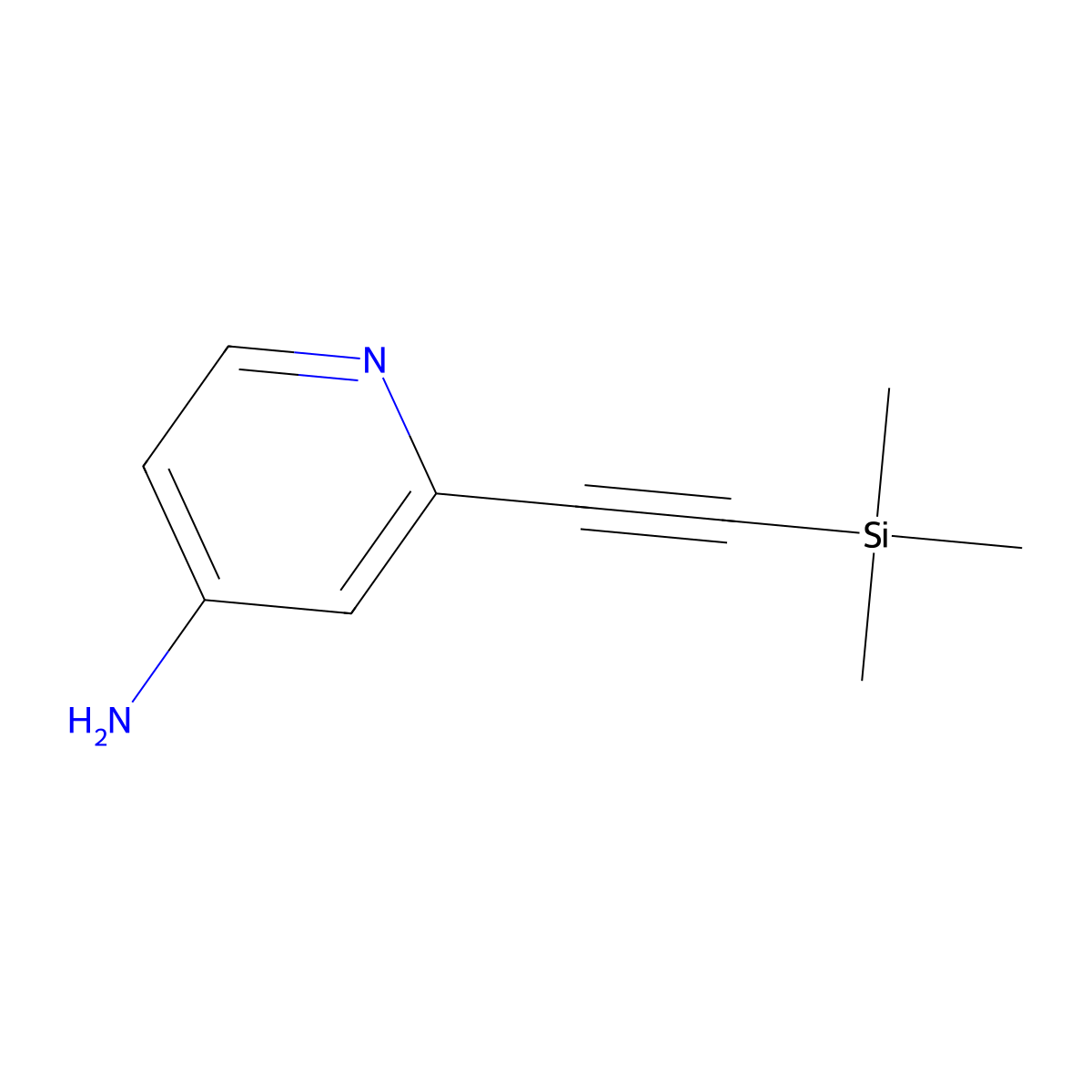 2-((Trimethylsilyl)ethynyl)pyridin-4-amine molecular structure, CAS 667932-22-1