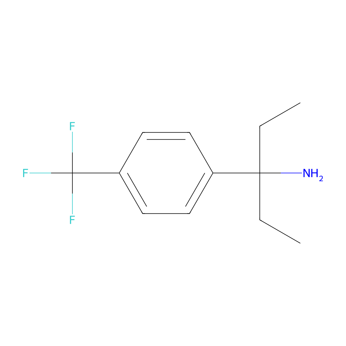 3-[4-(Trifluoromethyl)phenyl]pentan-3-amine molecular structure, CAS 667933-49-5