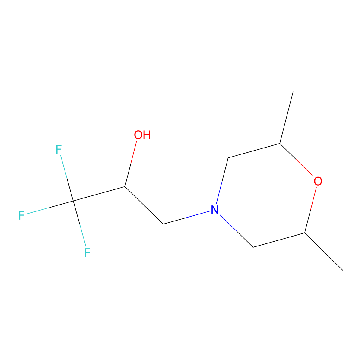 3-(2,6-Dimethylmorpholino)-1,1,1-trifluoro-2-propanol molecular structure, CAS 667938-72-9