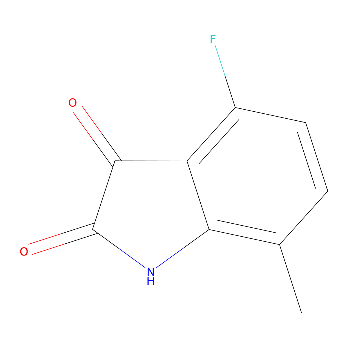 4-fluoro-7-methyl-2,3-dihydro-1H-indole-2,3-dione molecular structure, CAS 668-24-6