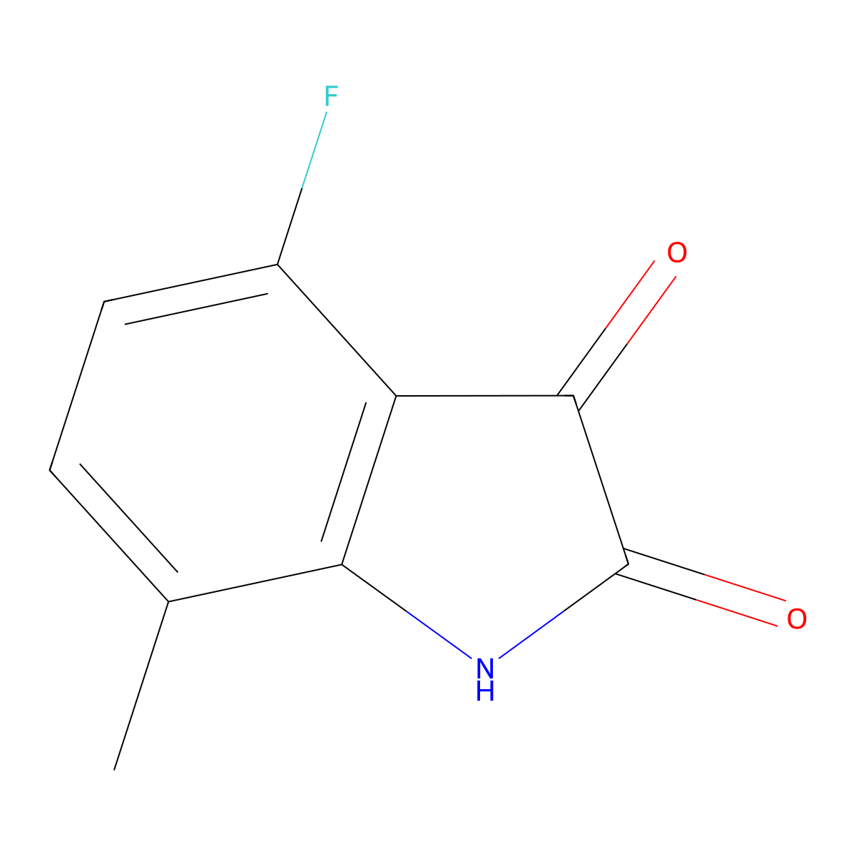 4-fluoro-7-methyl-2,3-dihydro-1H-indole-2,3-dione molecular structure, CAS 668-24-6