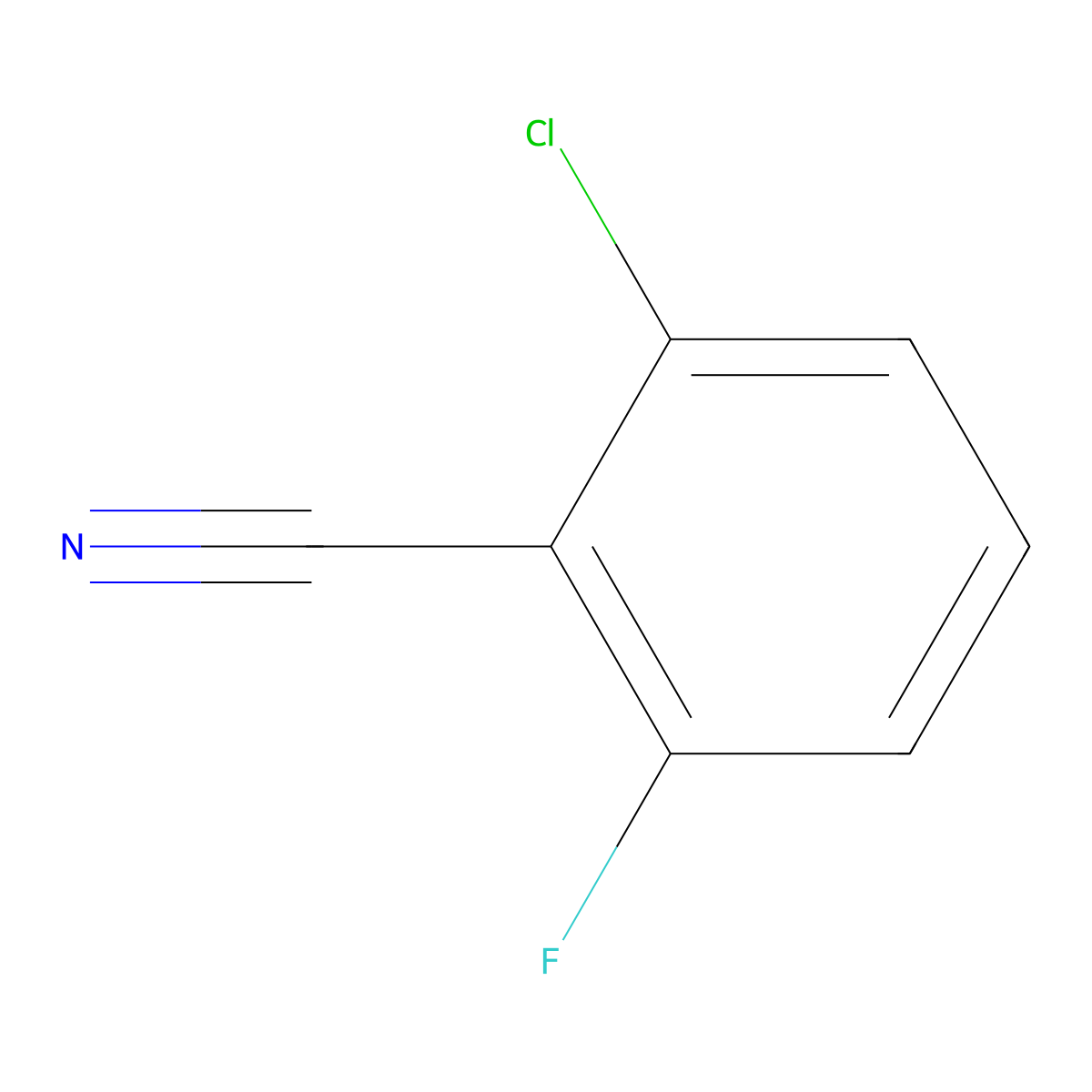 2-Chloro-6-fluorobenzonitrile molecular structure, CAS 668-45-1
