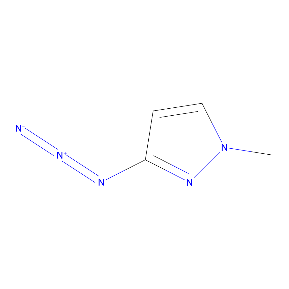 3-azido-1-methyl-1H-pyrazole molecular structure, CAS 66806-36-8