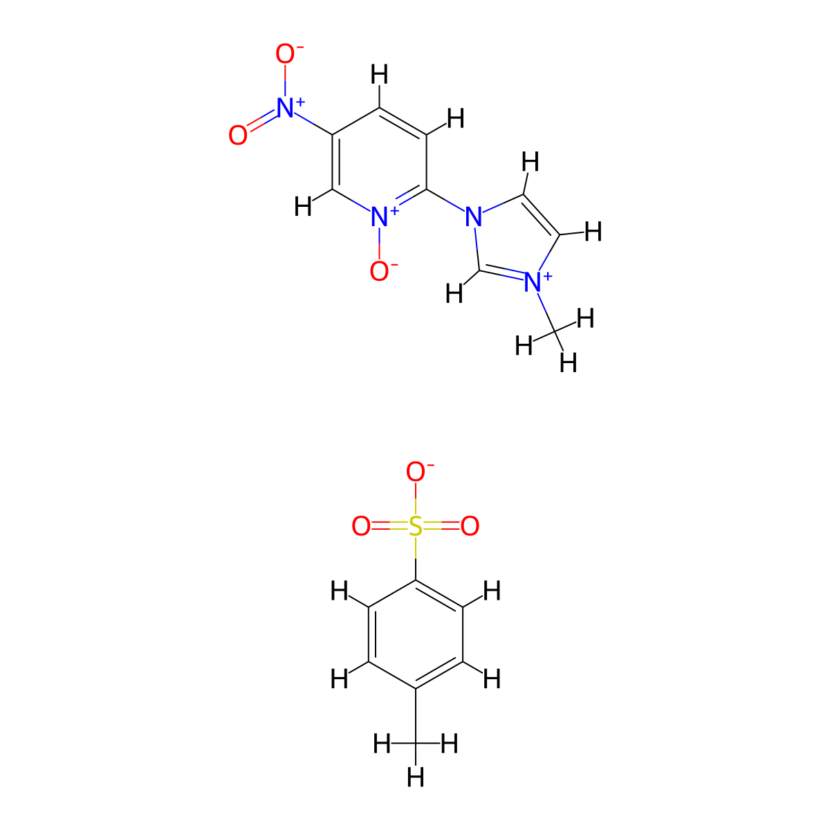2-(3-Methyl-1H-imidazol-3-ium-1-yl)-5-nitropyridin-1-ium-1-olate 4-methylbenzene-1-sulfonate molecular structure, CAS 66809-39-0