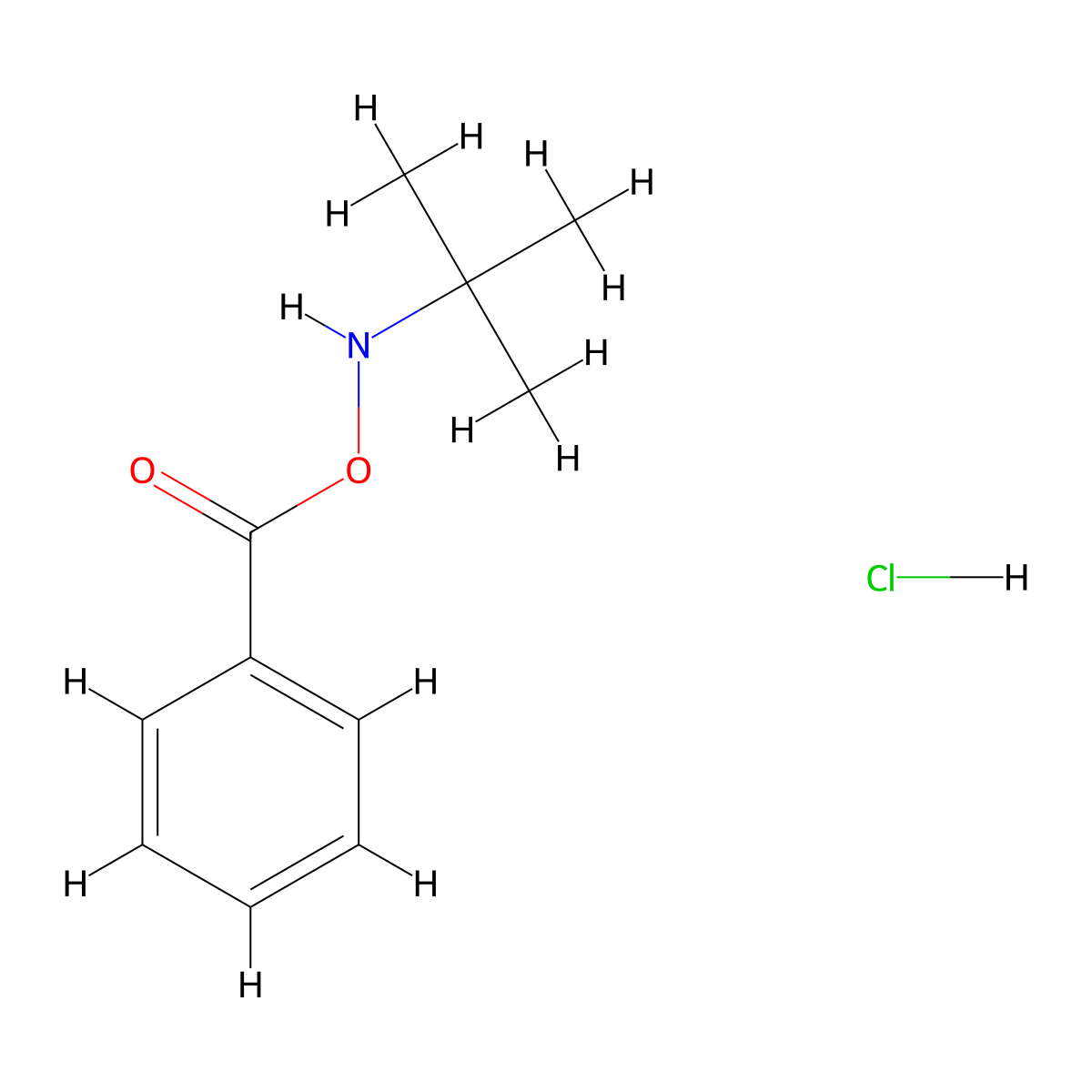 ((tert-Butylamino)oxy)(phenyl)methanone--hydrogen chloride (1/1) molecular structure, CAS 66809-86-7