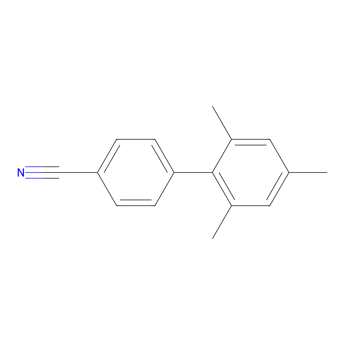 [1,1'-Biphenyl]-4-carbonitrile, 2',4',6'-trimethyl- molecular structure, CAS 66818-56-2