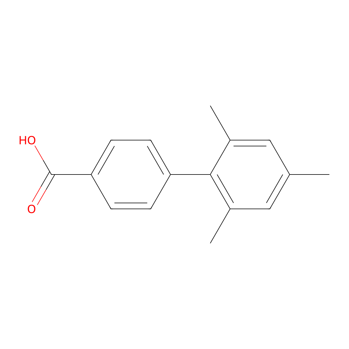 4-(2,4,6-Trimethylphenyl)benzoic acid molecular structure, CAS 66818-63-1