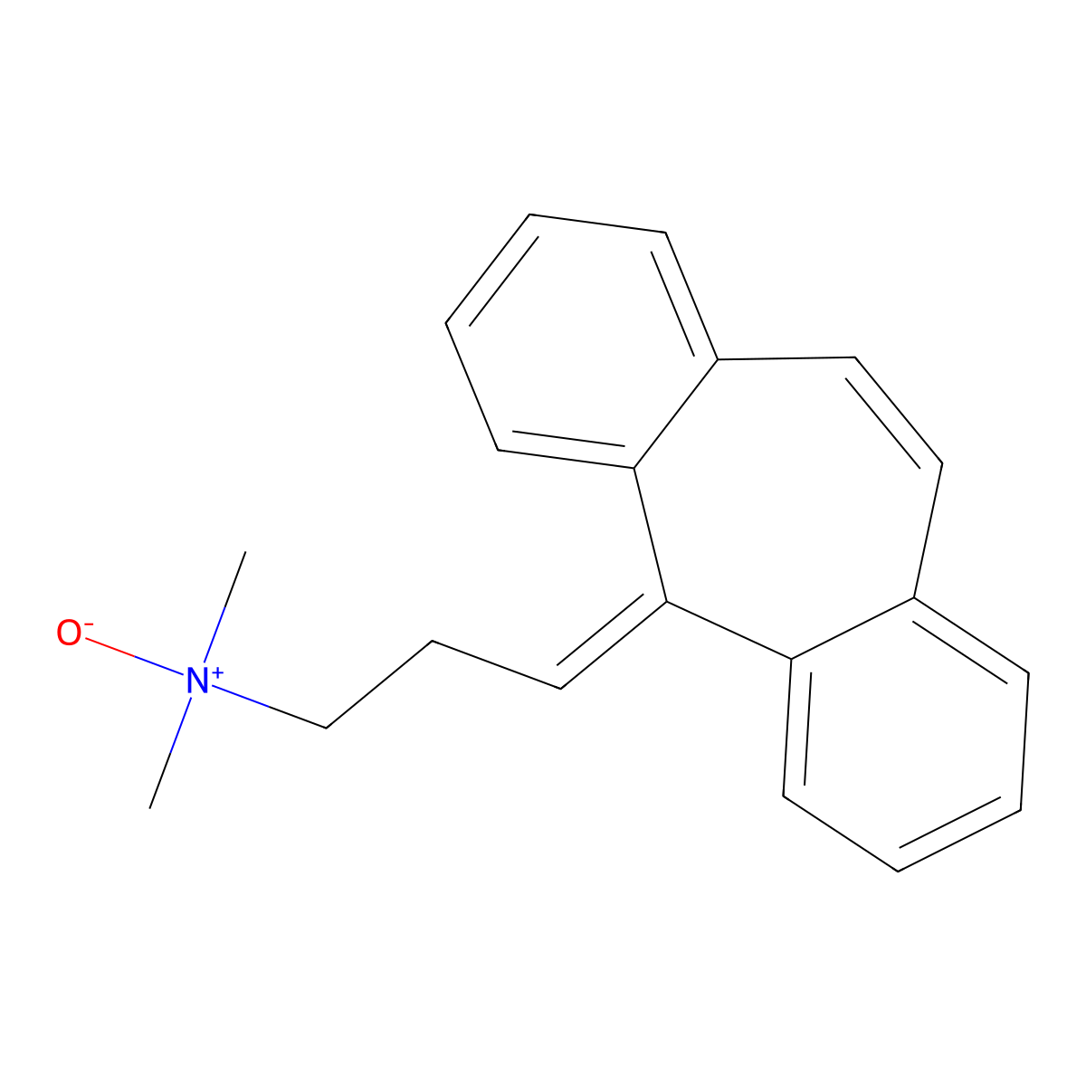 N,N-Dimethyl-5H-dibenzo(a,d)cycloheptene-delta 5,alpha-propylamine N-oxide molecular structure, CAS 6682-26-4