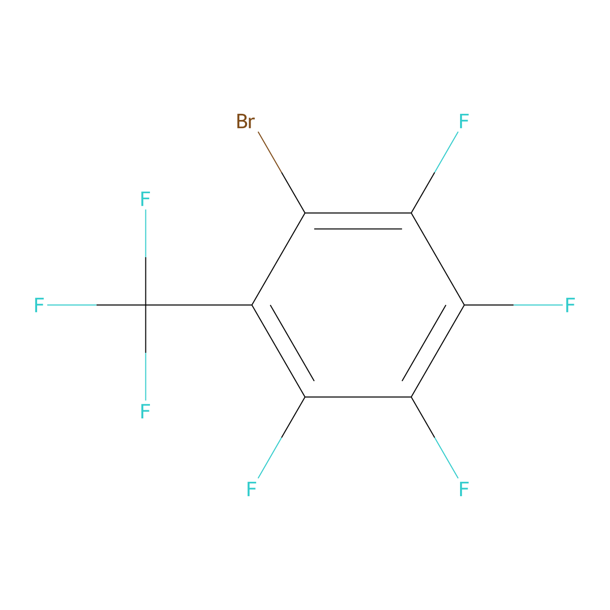 1-Bromo-2,3,4,5-tetrafluoro-6-(trifluoromethyl)benzene molecular structure, CAS 66820-64-2