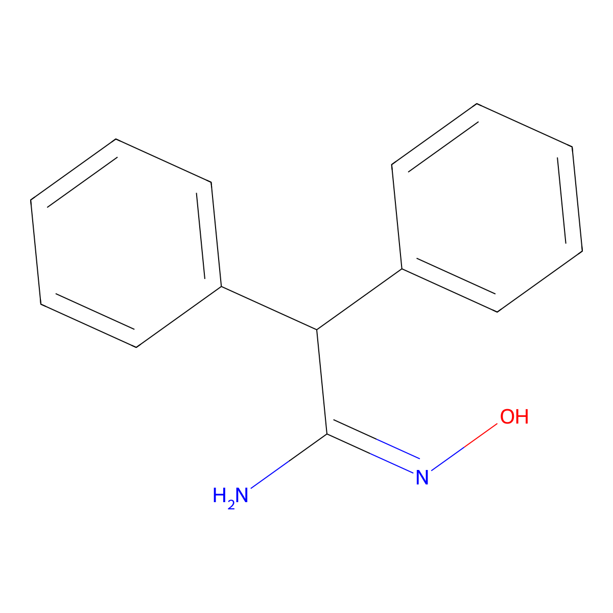 N'-hydroxy-2,2-diphenylethanimidamide molecular structure, CAS 66824-86-0