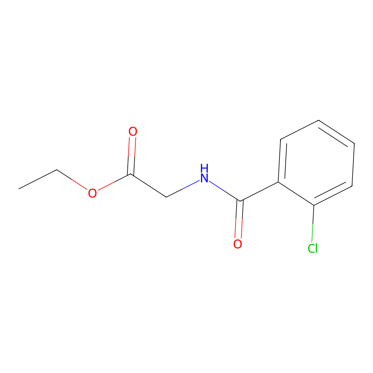 Ethyl 2-[(2-chlorobenzoyl)amino]acetate molecular structure, CAS 66824-94-0