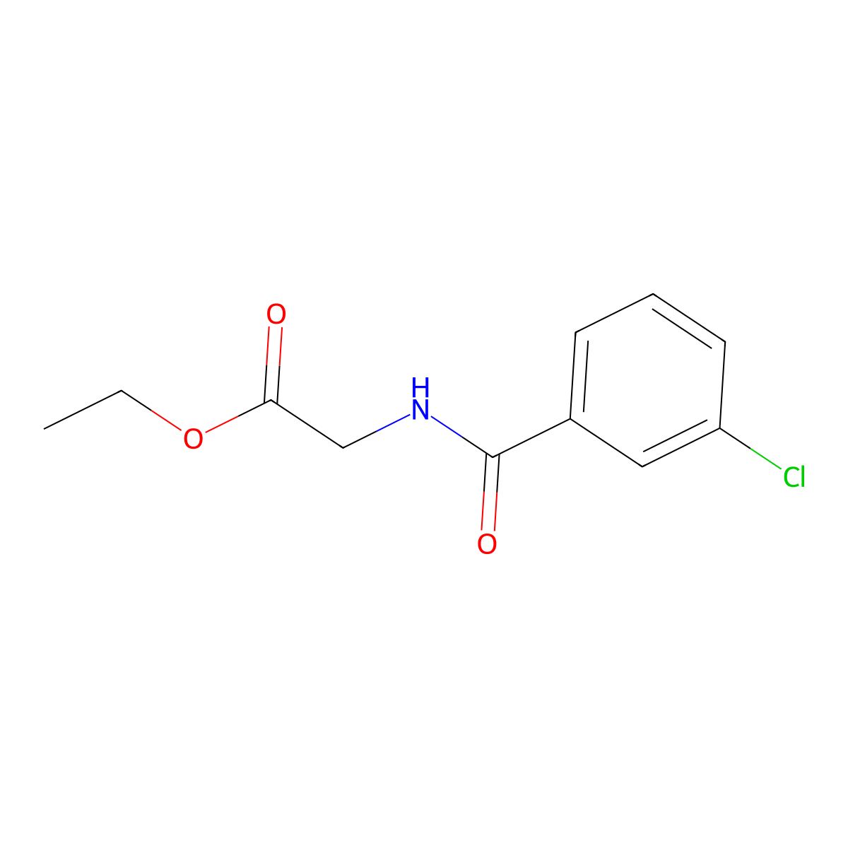 (3-Chloro-benzoylamino)-acetic acid ethyl ester molecular structure, CAS 66824-95-1