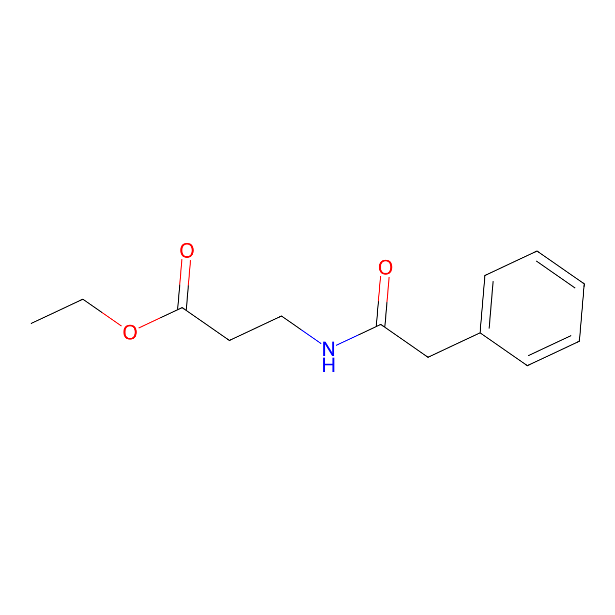 Ethyl 3-(2-phenylacetamido)propanoate molecular structure, CAS 66825-20-5