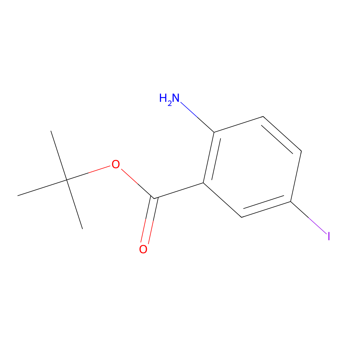 Tert-butyl 2-amino-5-iodobenzoate molecular structure, CAS 668261-27-6