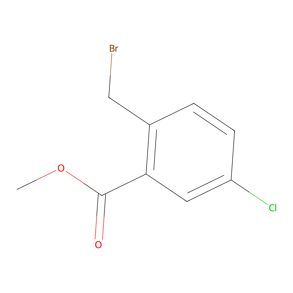 Methyl 2-(bromomethyl)-5-chlorobenzoate molecular structure, CAS 668262-52-0