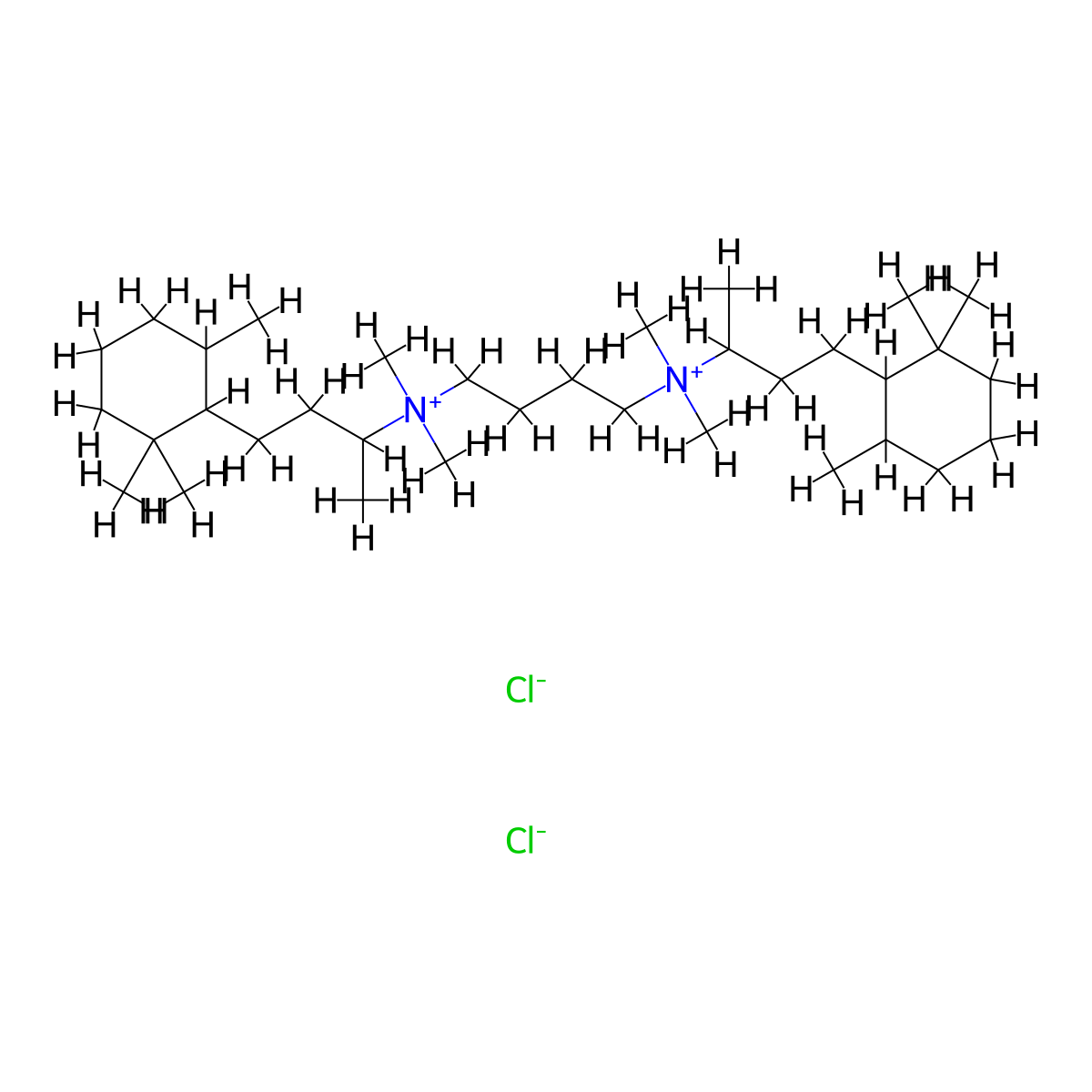 Ammonium, tetramethylenebis(1-methyl-3-(2,2,6-trimethylcyclohexyl)propyl)bis(dimethyl-, dichloride molecular structure, CAS 66827-32-5