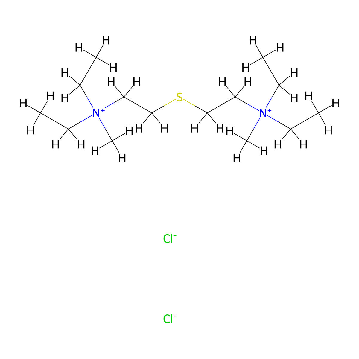 Ammonium, thiodiethylenebis(diethylmethyl-, dichloride molecular structure, CAS 66827-33-6