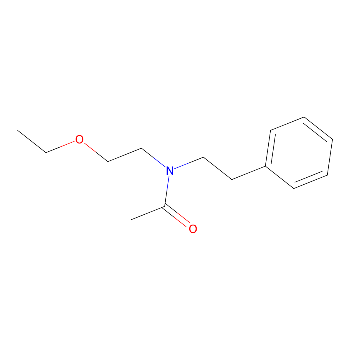 Acetamide, N-(2-ethoxyethyl)-N-phenethyl- molecular structure, CAS 66827-66-5