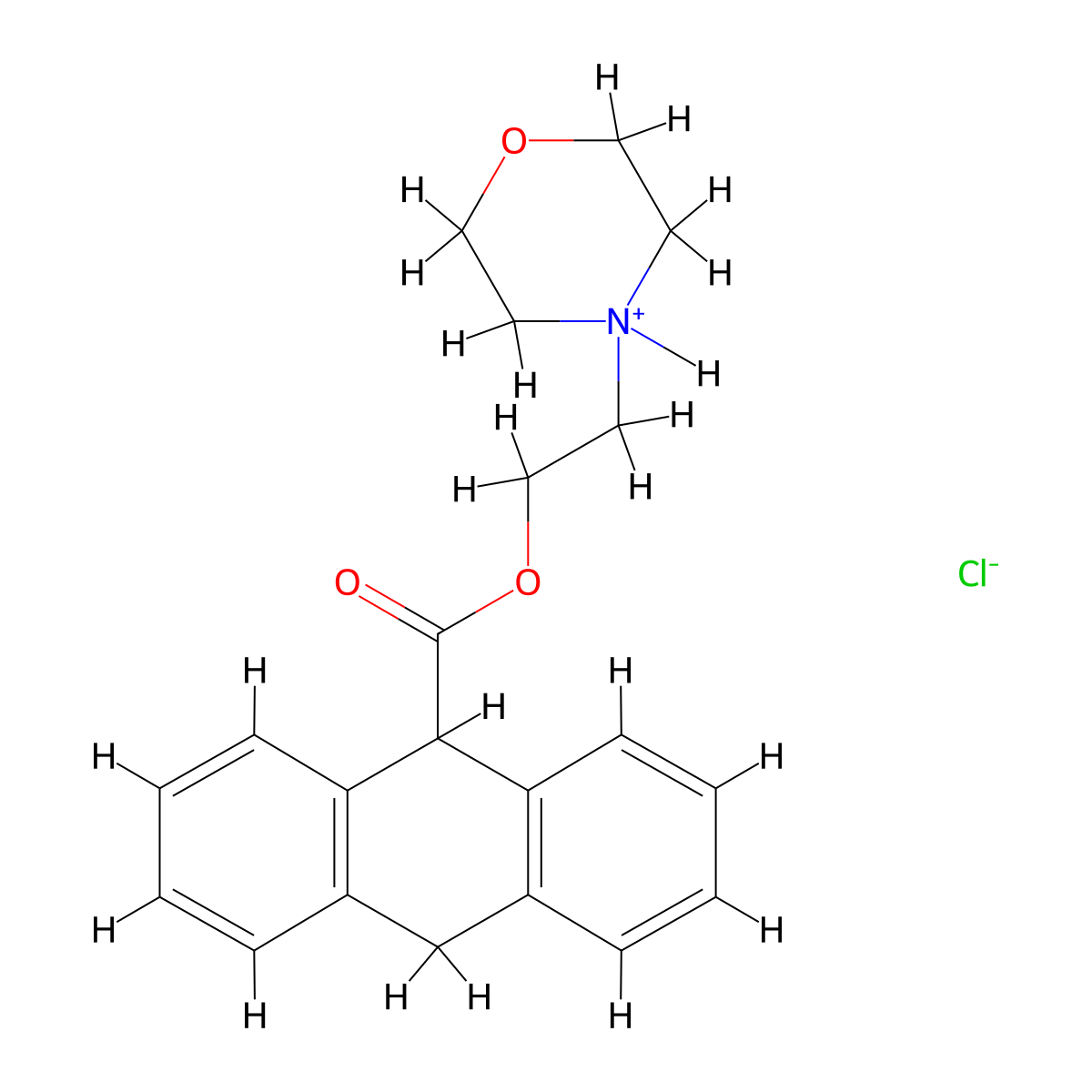 9-Anthroic acid, 9,10-dihydro-, (2-morpholinoethyl) ester, hydrochloride molecular structure, CAS 66827-84-7