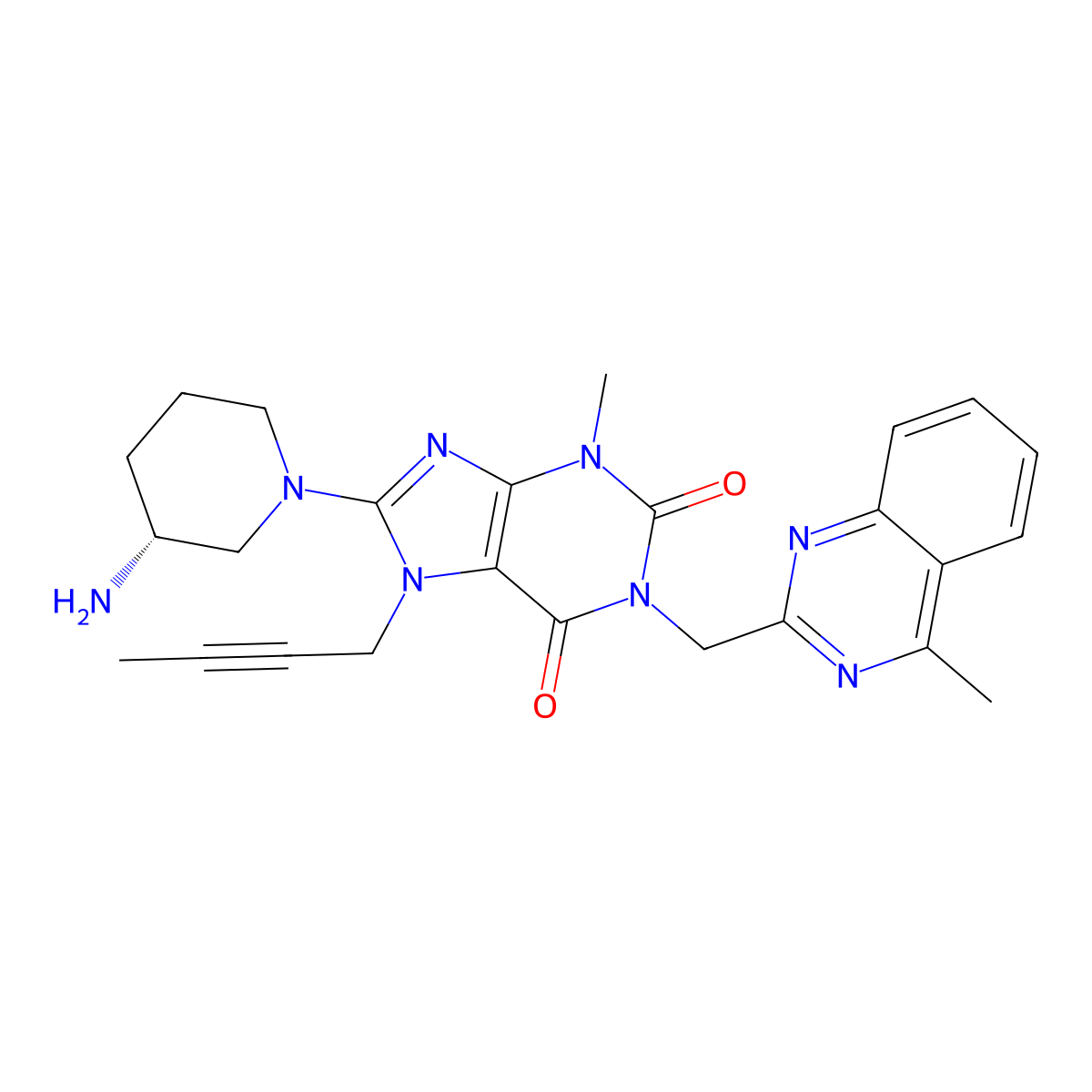 Linagliptin molecular structure, CAS 668270-12-0