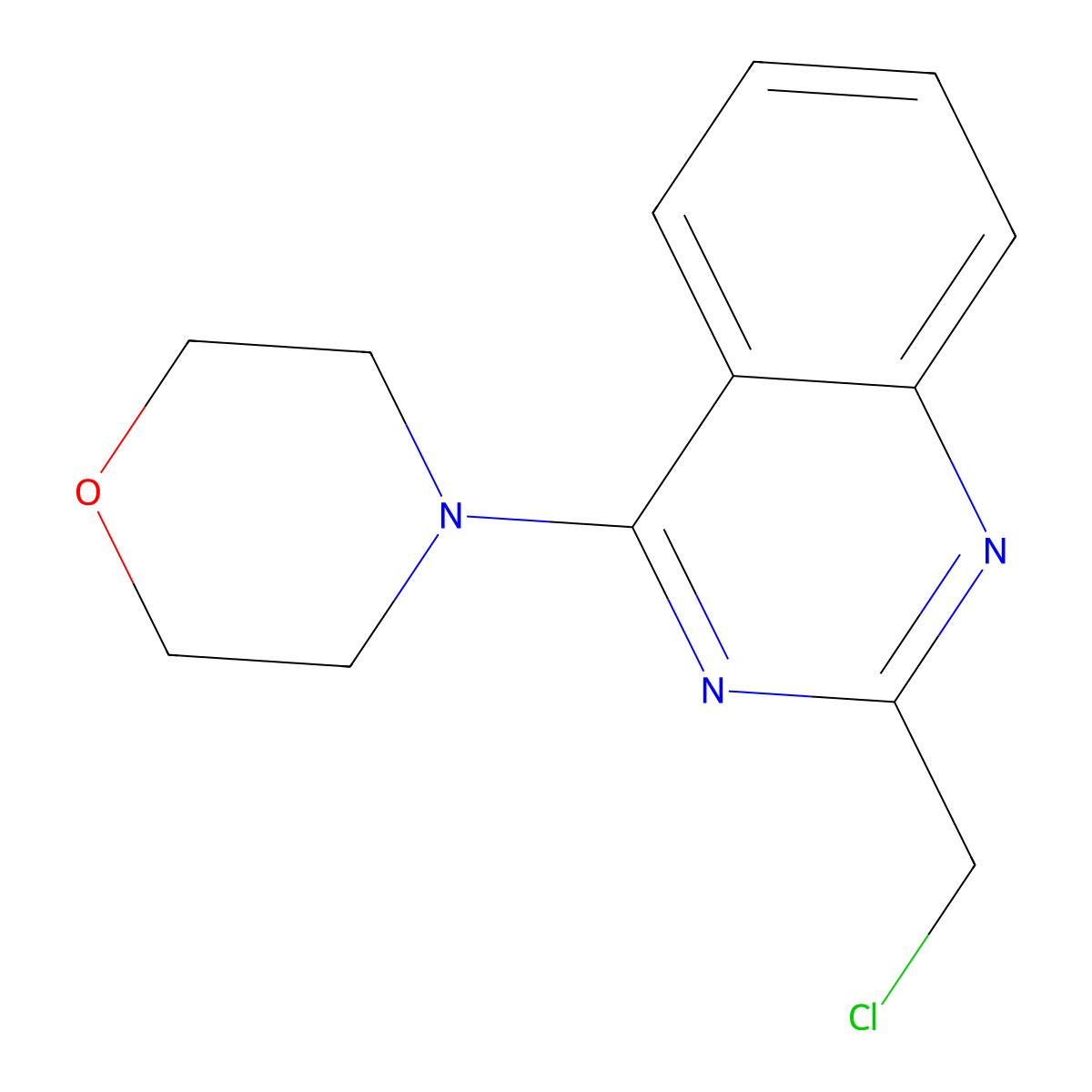 2-(Chloromethyl)-4-(4-morpholinyl)quinazoline molecular structure, CAS 668276-06-0