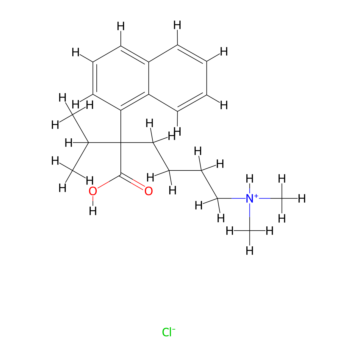 1-Naphthaleneacetic acid, alpha-(4-(dimethylamino)butyl)-alpha-isopropyl-, hydrochloride molecular structure, CAS 6683-14-3