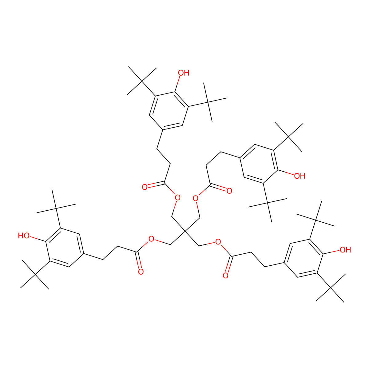 Antioxidant 1010 molecular structure, CAS 6683-19-8