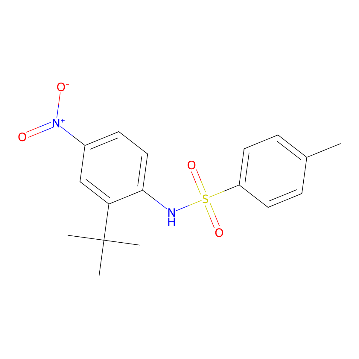 N-{2-tert-butyl-4-nitrophenyl}-4-methylbenzenesulfonamide molecular structure, CAS 6683-79-0