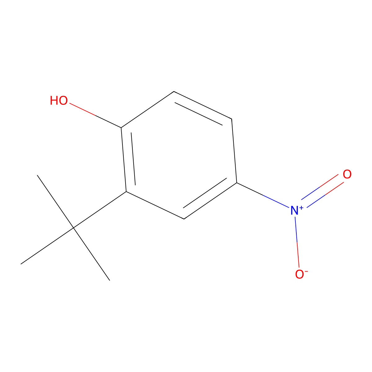 2-Tert-butyl-4-nitrophenol molecular structure, CAS 6683-81-4
