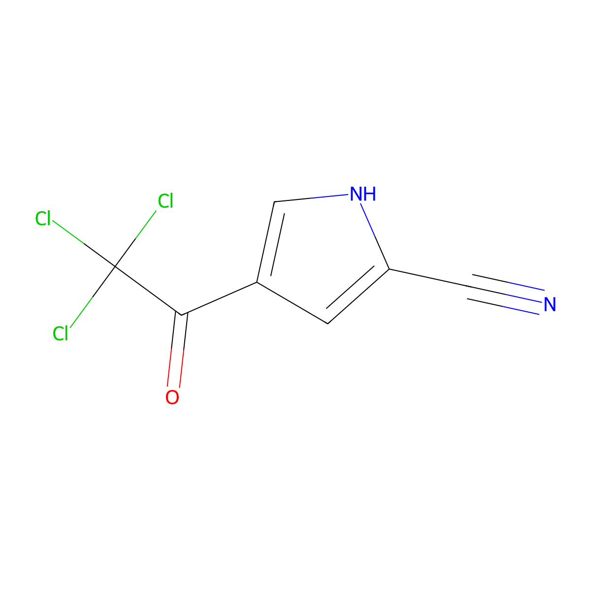 4-(trichloroacetyl)-1H-pyrrole-2-carbonitrile molecular structure, CAS 66832-07-3