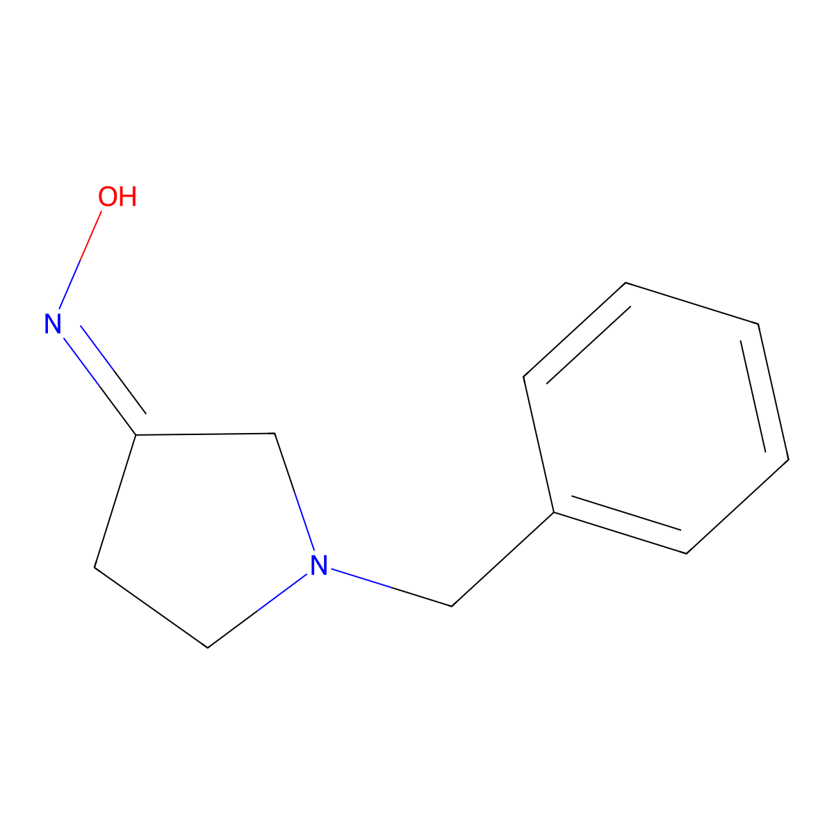 3-Pyrrolidinone, 1-(phenylmethyl)-, oxime molecular structure, CAS 66832-28-8