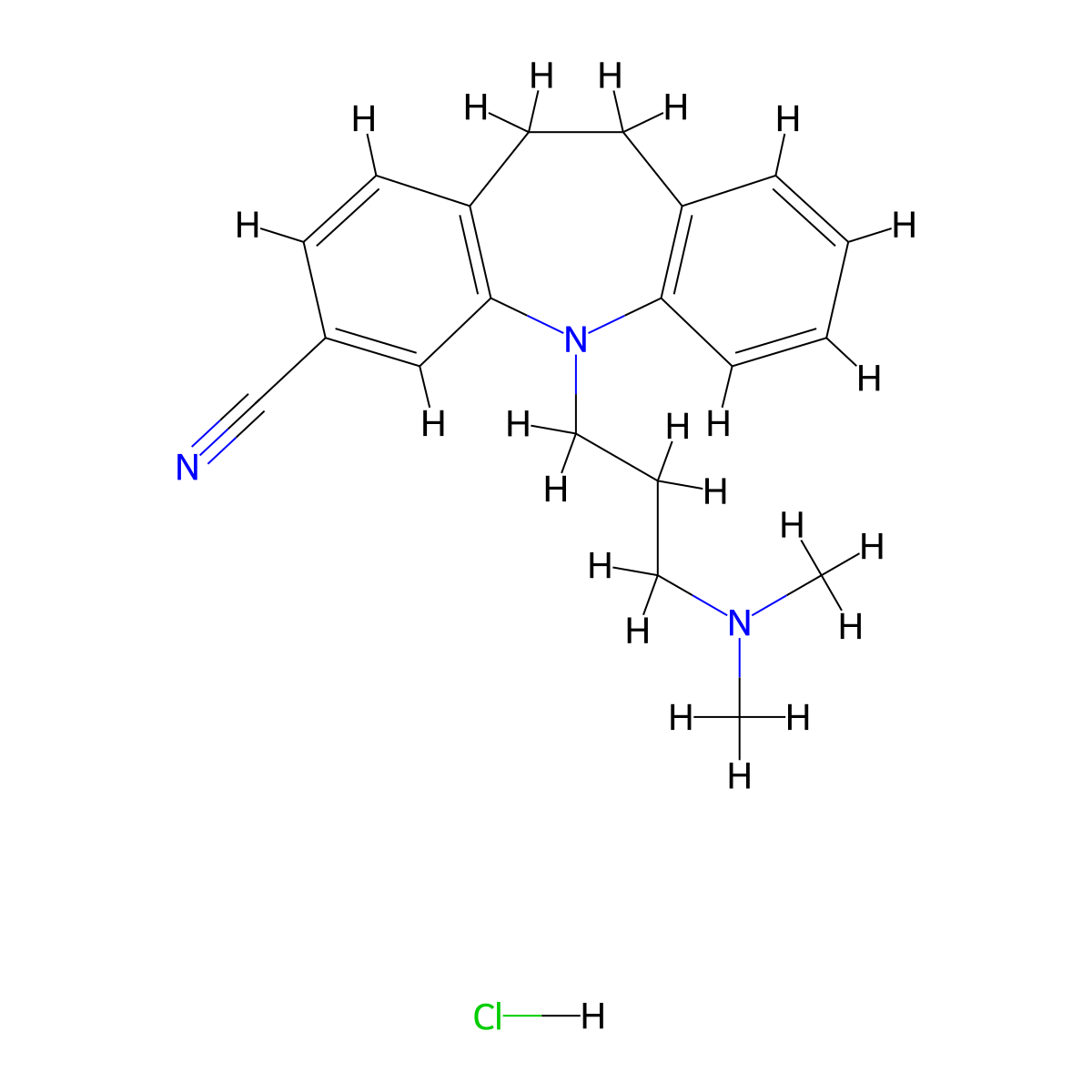Cianopramine hydrochloride molecular structure, CAS 66834-20-6