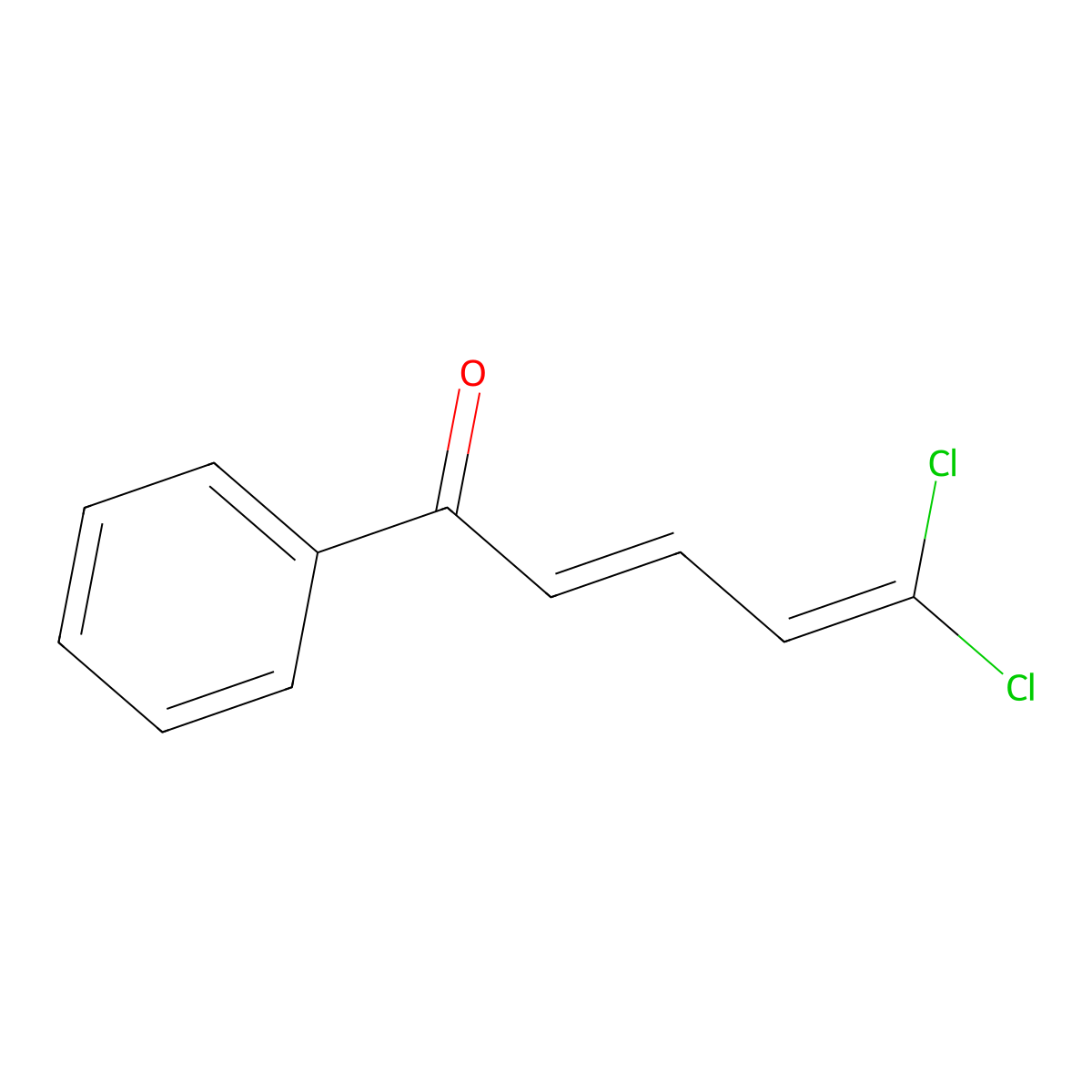 5,5-Dichloro-1-phenyl-2,4-pentadien-1-one molecular structure, CAS 66838-71-9