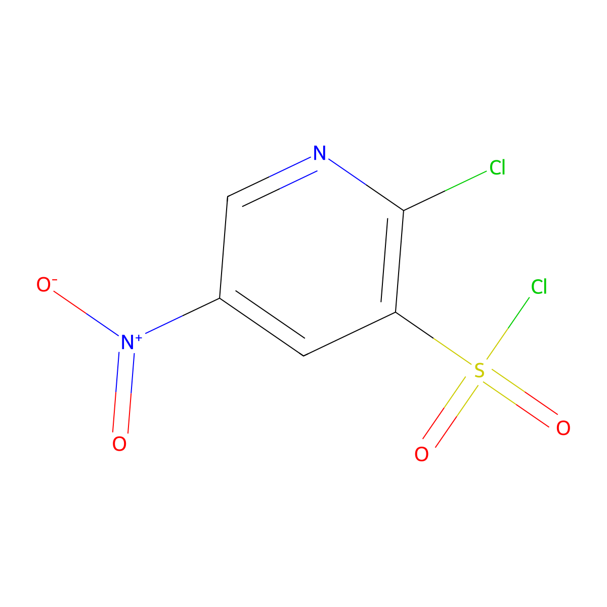 2-Chloro-5-nitropyridine-3-sulfonyl chloride molecular structure, CAS 6684-05-5