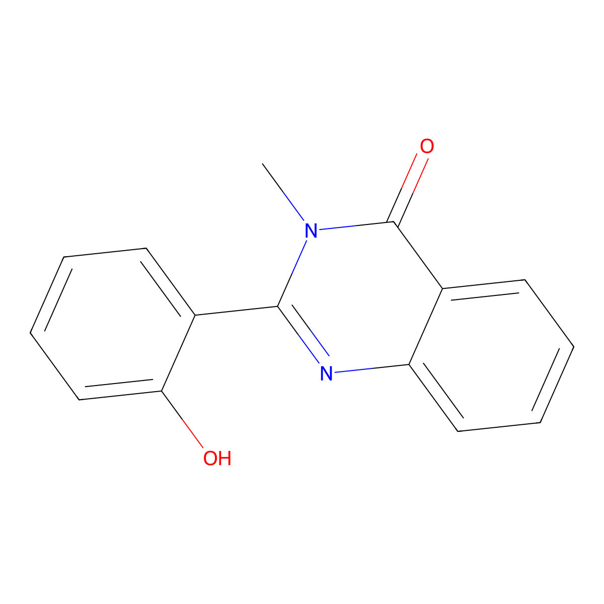 3-Methyl-2-(6-oxocyclohexa-2,4-dien-1-ylidene)-2,3-dihydroquinazolin-4(1H)-one molecular structure, CAS 6684-10-2