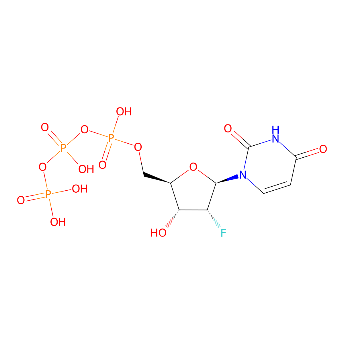 2'-Deoxy-2'-fluorouridine-5'-triphosphate molecular structure, CAS 66840-02-6