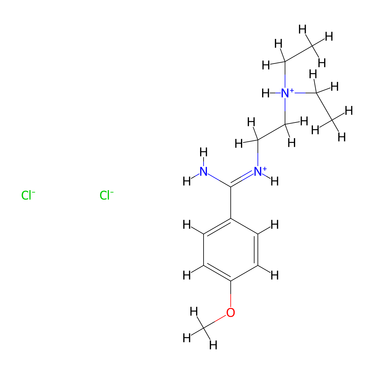 Benzamidine, N-(2-diethylaminoethyl)-4-methoxy-, dihydrochloride molecular structure, CAS 66842-88-4