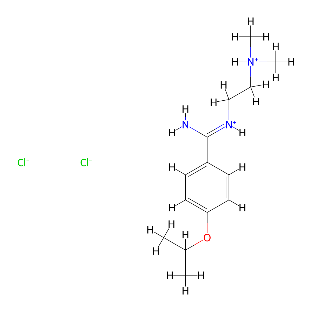 Benzamidine, N-(2-dimethylaminoethyl)-4-isopropoxy-, dihydrochloride molecular structure, CAS 66842-89-5