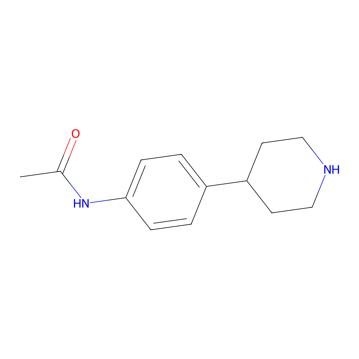 N-(4-(Piperidin-4-yl)phenyl)acetamide molecular structure, CAS 668435-27-6
