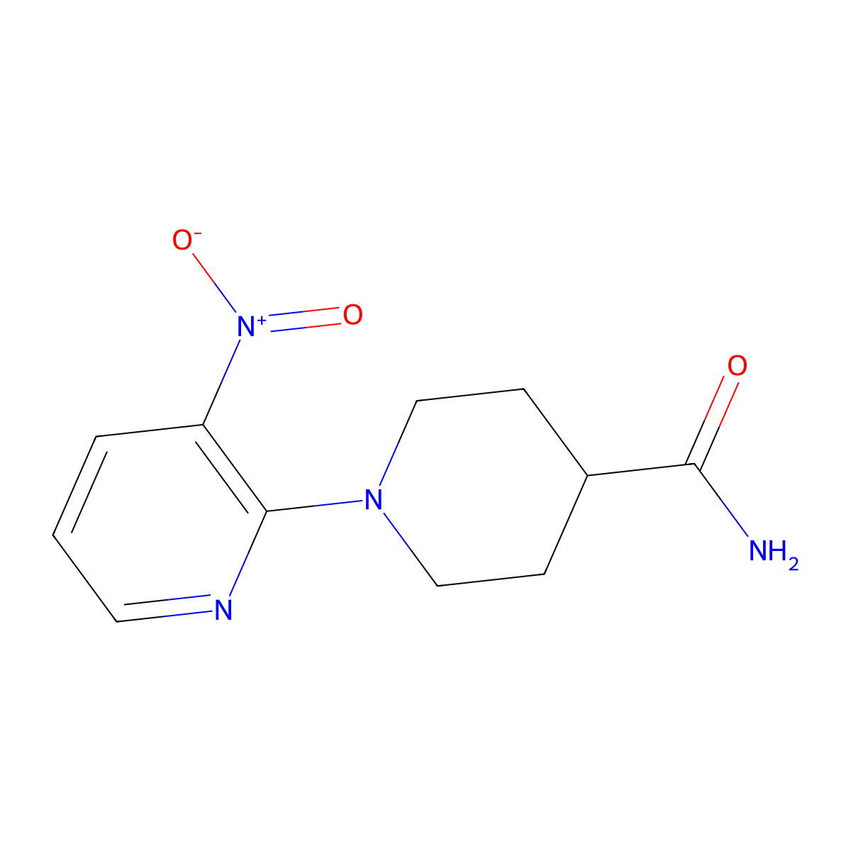 1-(3-Nitropyridin-2-yl)piperidine-4-carboxamide molecular structure, CAS 668462-40-6