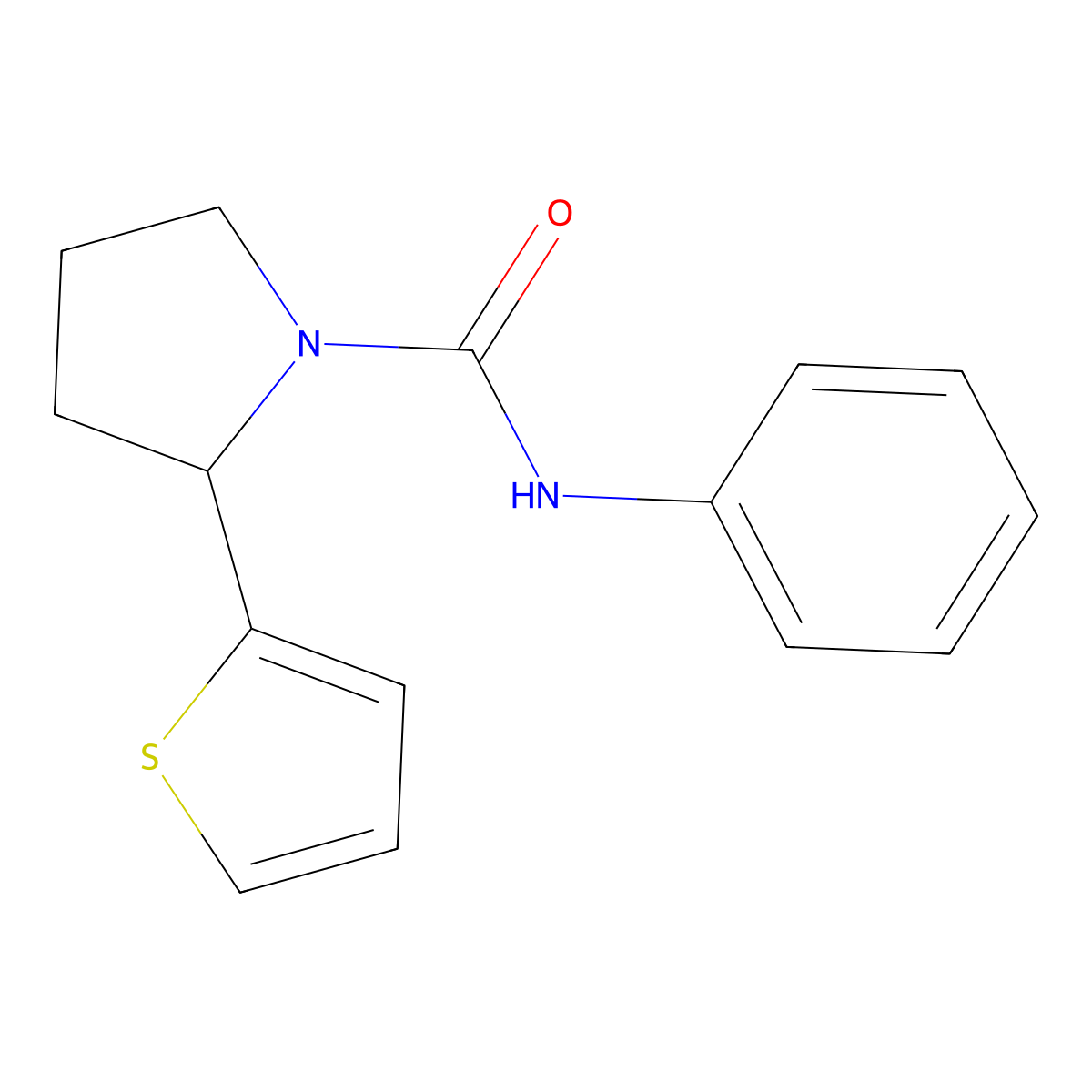N-phenyl-2-thiophen-2-ylpyrrolidine-1-carboxamide molecular structure, CAS 668468-46-0