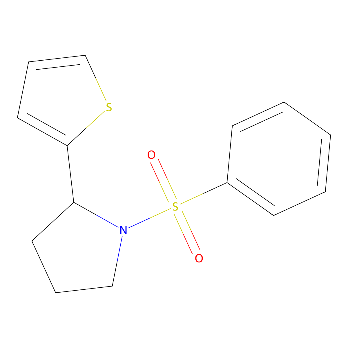 1-(Phenylsulfonyl)-2-(2-thienyl)pyrrolidine molecular structure, CAS 668468-50-6