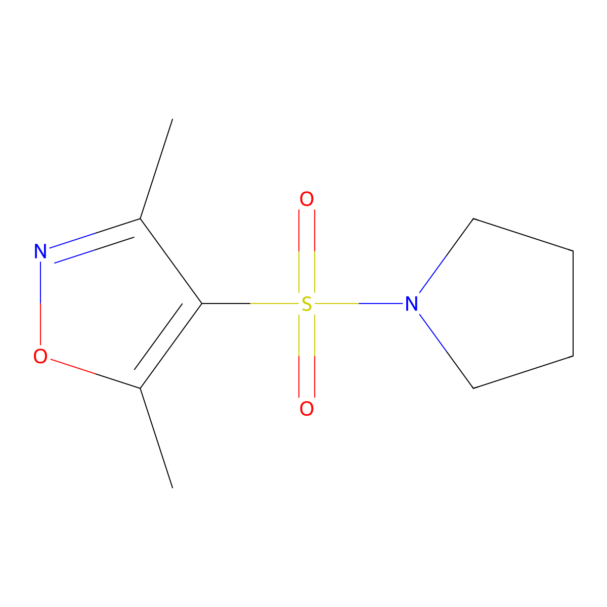 3,5-Dimethyl-4-pyrrolidin-1-ylsulfonyl-1,2-oxazole molecular structure, CAS 668471-47-4