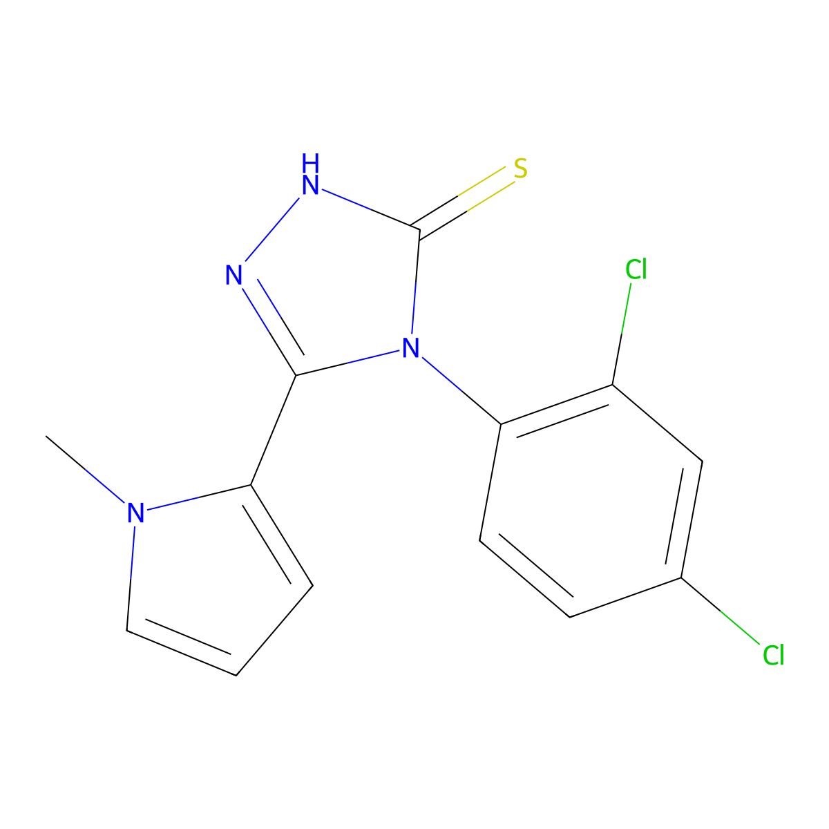 4-(2,4-dichlorophenyl)-5-(1-methyl-1H-pyrrol-2-yl)-4H-1,2,4-triazole-3-thiol molecular structure, CAS 668471-48-5