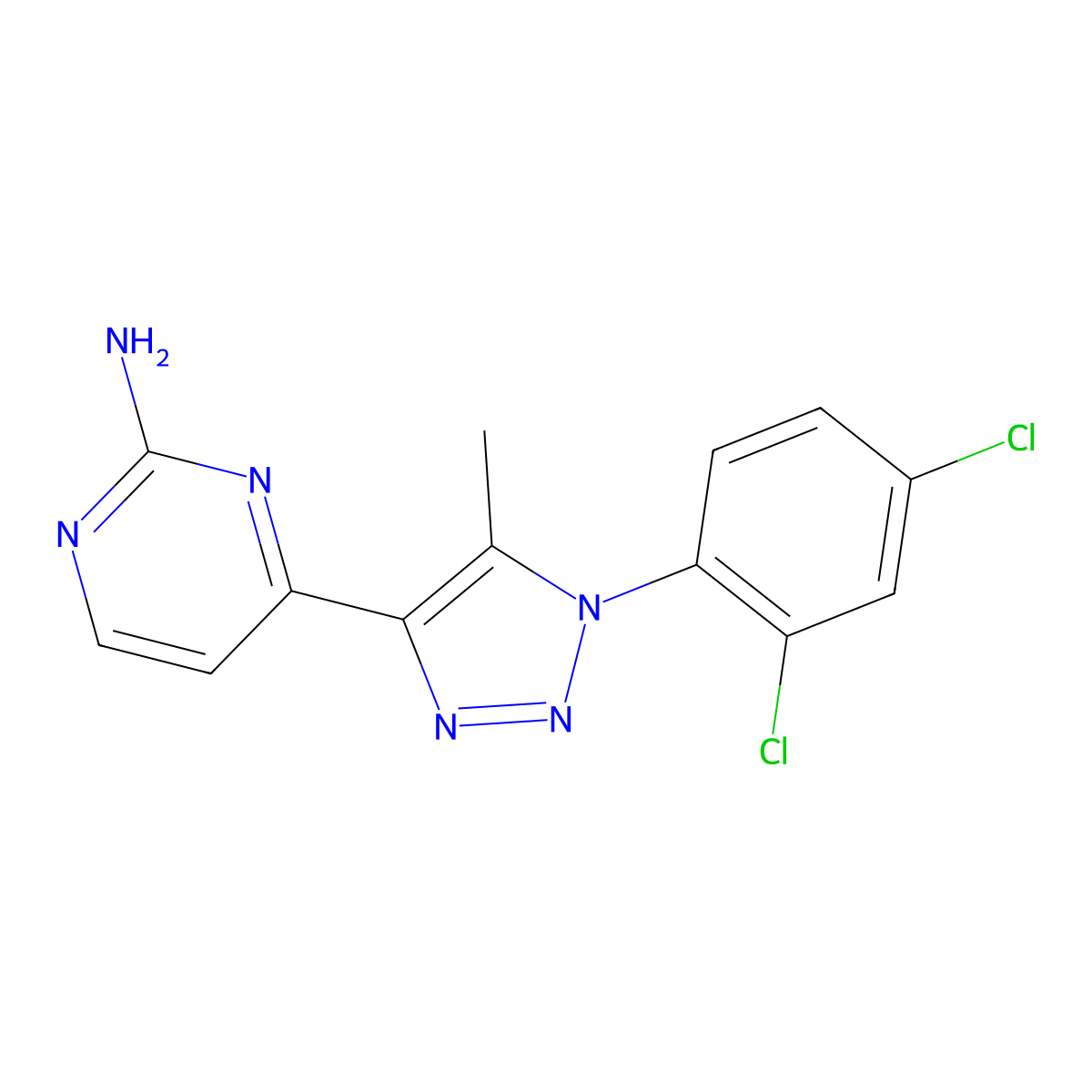4-[1-(2,4-Dichlorophenyl)-5-methyltriazol-4-yl]pyrimidin-2-amine molecular structure, CAS 668471-58-7