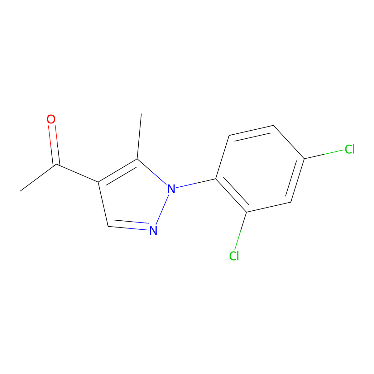 1-[1-(2,4-dichlorophenyl)-5-methyl-1H-pyrazol-4-yl]ethan-1-one molecular structure, CAS 668471-64-5