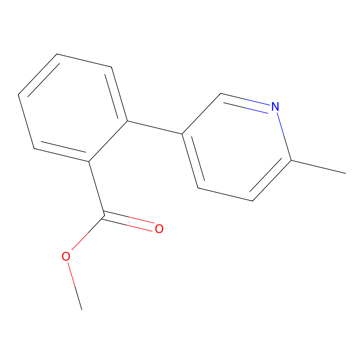 Methyl 2-(6-methylpyridin-3-yl)benzoate molecular structure, CAS 668473-61-8
